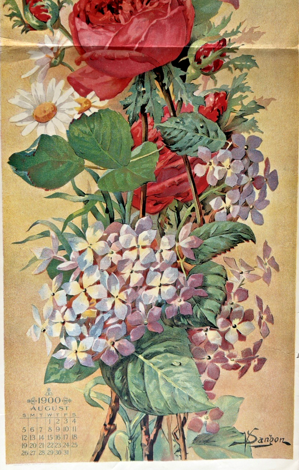 1900 Chicago Tribune ART Supplement 'August Flowers'