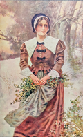 1900s “Puritan Girl” Lithograph – Supplement to The Sunday Sentinel