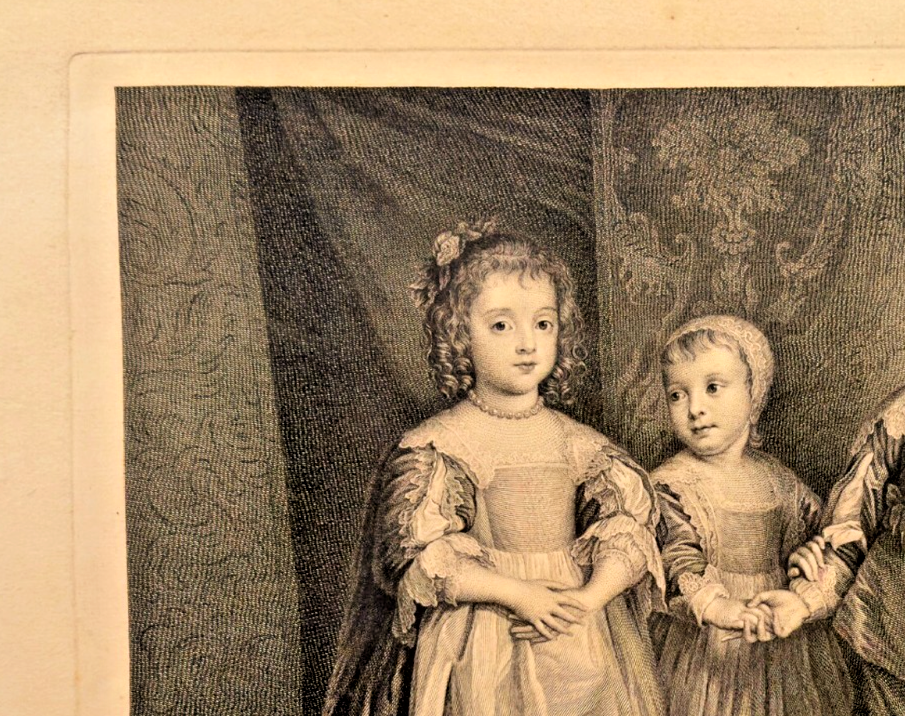 18th C Engraving – Sir Robert Strange after Van Dyck - Children of King Charles