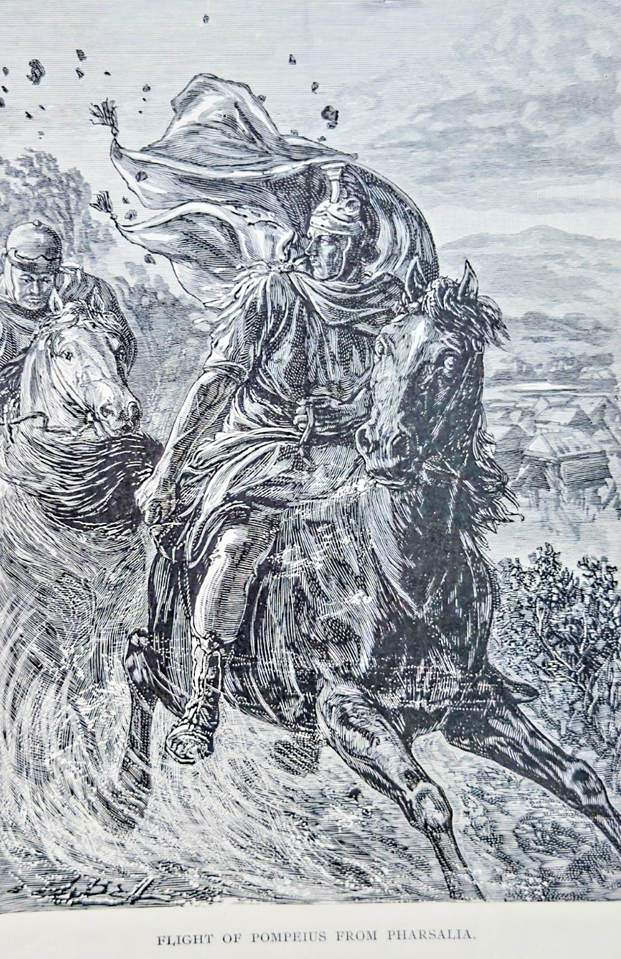 FLIGHT OF POMPEIUS - 1894 Best Men and Famous Women Engraving Prints