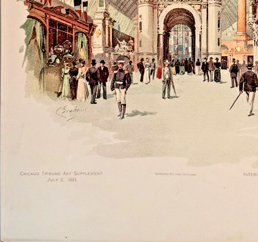 1893 Chicago Tribune Art Supplement: Liberal Arts Building World's Fair Lithograph