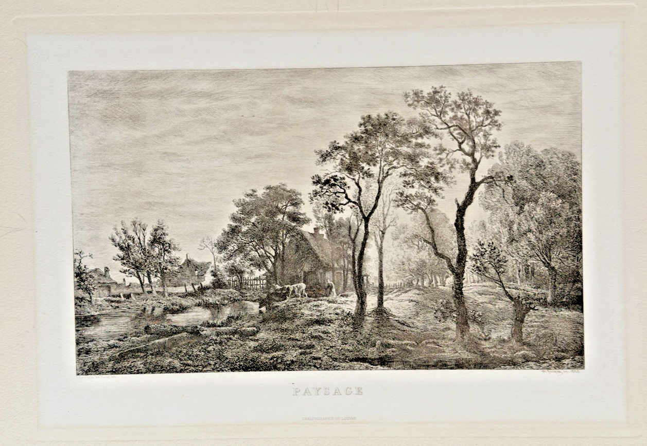 Chalcographie du Louvre Intaglio Print — Charles-Émile Jacque “Paysage”