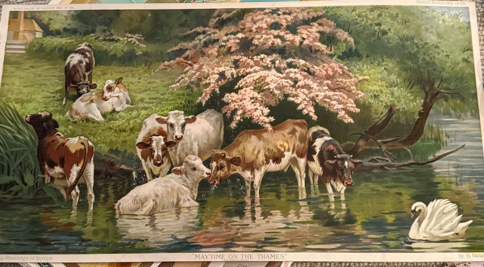 1894 Chicago Tribune ART Supplement 'Maytime on the Thames'