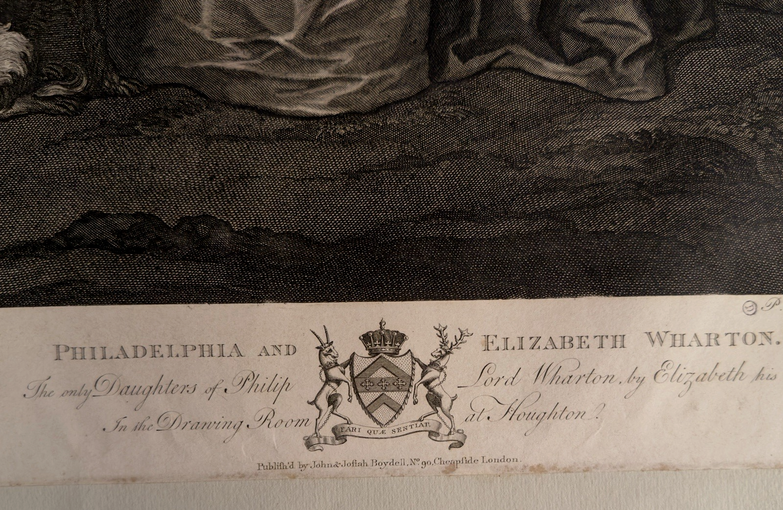 18th Century Van Dyck Engraving: 1788 Philadelphia and Elizabeth Wharton Portrait