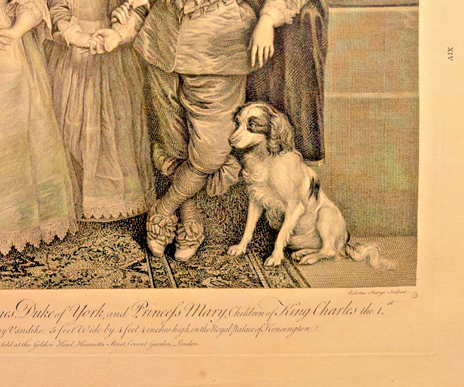 18th C Engraving – Sir Robert Strange after Van Dyck - Children of King Charles