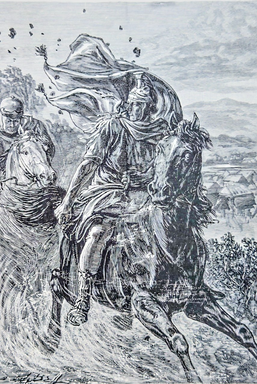 FLIGHT OF POMPEIUS - 1894 Best Men and Famous Women Engraving Prints