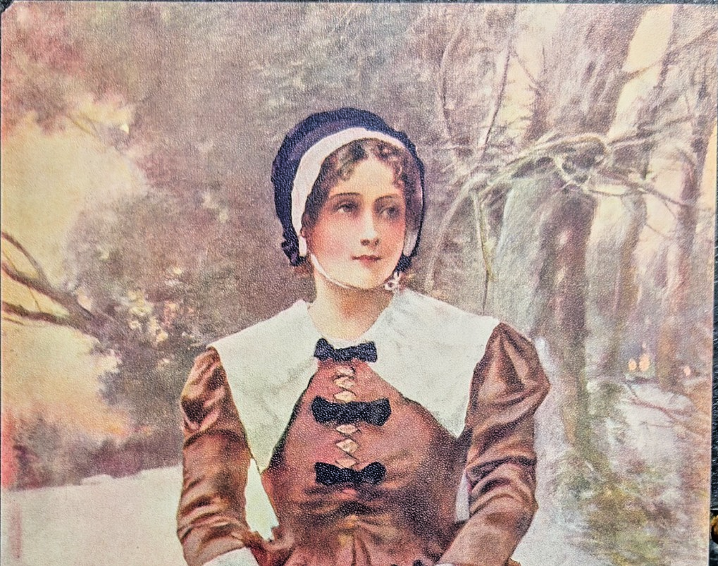 1900s “Puritan Girl” Lithograph – Supplement to The Sunday Sentinel