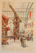 1893 Chicago World's Fair Yerkes Telescope: Chicago Tribune Art Supplement Lithograph
