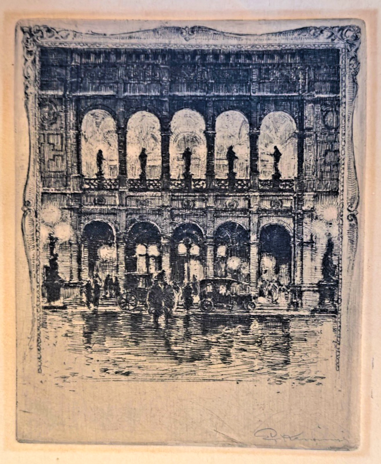 Luigi Kasimir Vienna Opera House Etching: Original Signed Wiener Staatsoper Print