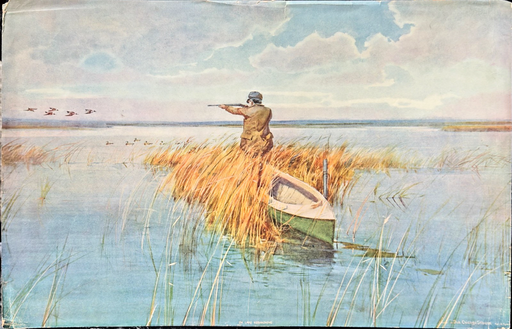 1902 Chicago Tribune Art Supplement 'On Lake Koshkonong' Color Print