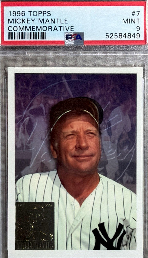 PSA 9 MINT MICKEY MANTLE HOF 1996 TOPPS COMMEMORATIVE NYY-7 GRADED VINTAGE TPHLC