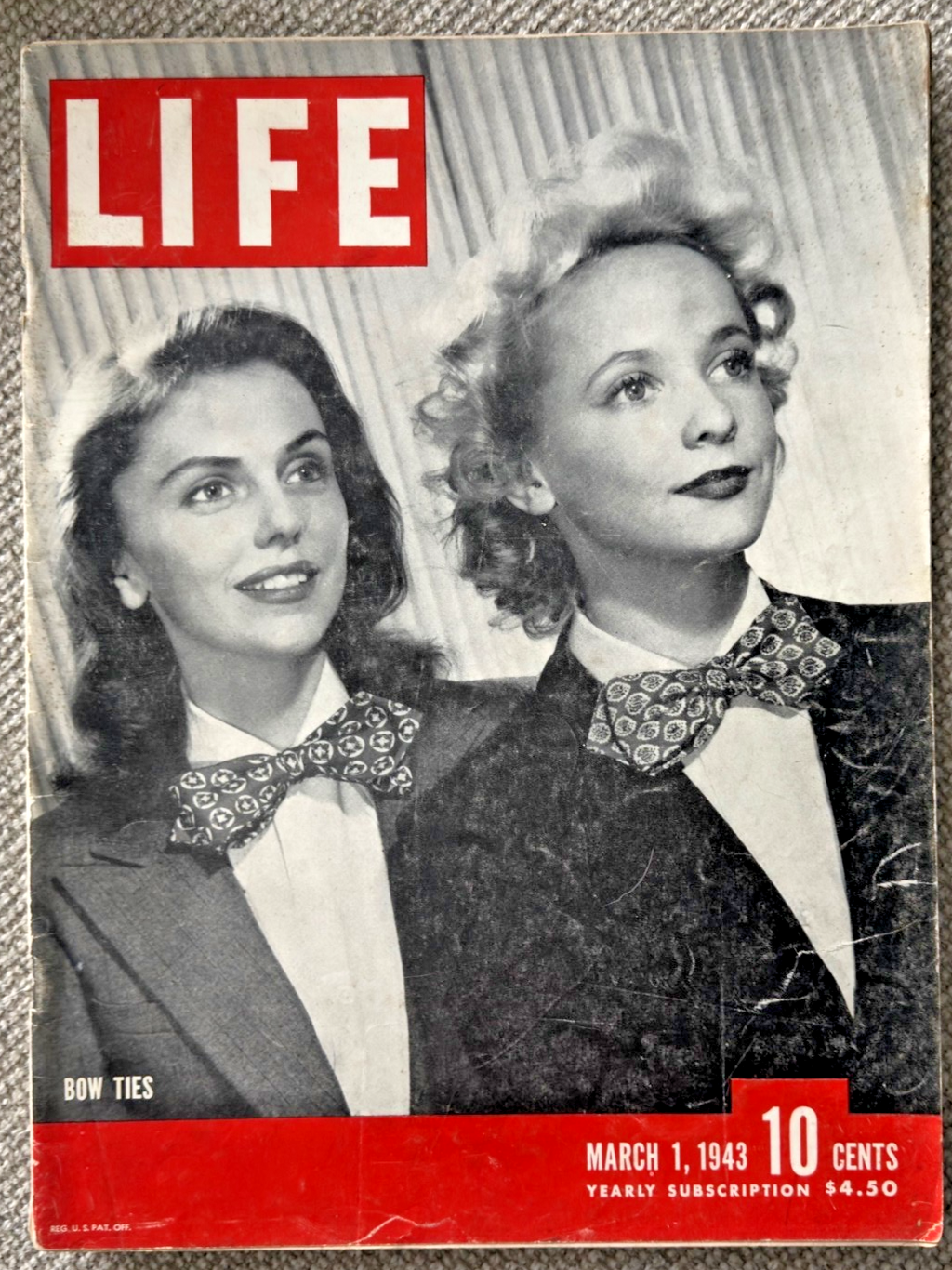 LOT 2 LIFE MAGAZINES -1943 'BOW TIES' & 'AIR FORCE PILOT'