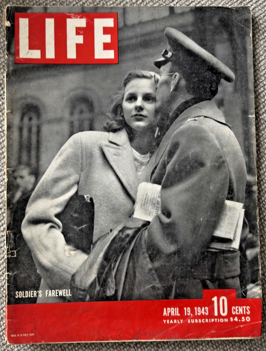 LOT 2 LIFE MAGAZINES -1943 'PICTURE ROMANCE' & 'SOLDIER'S FAREWELL'