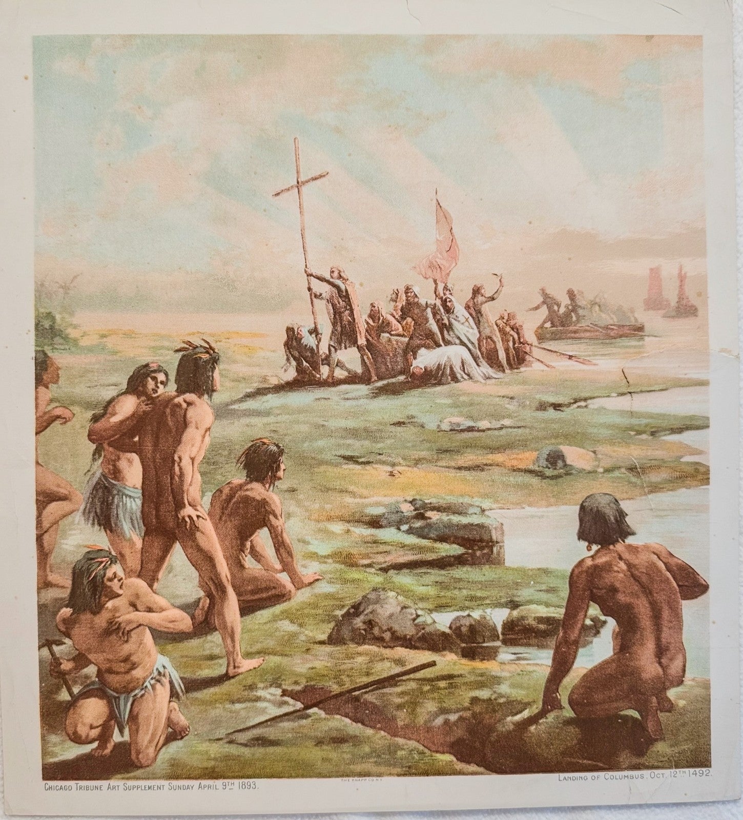 1893 Chicago Tribune ART Supplement 'Landing of Columbus'