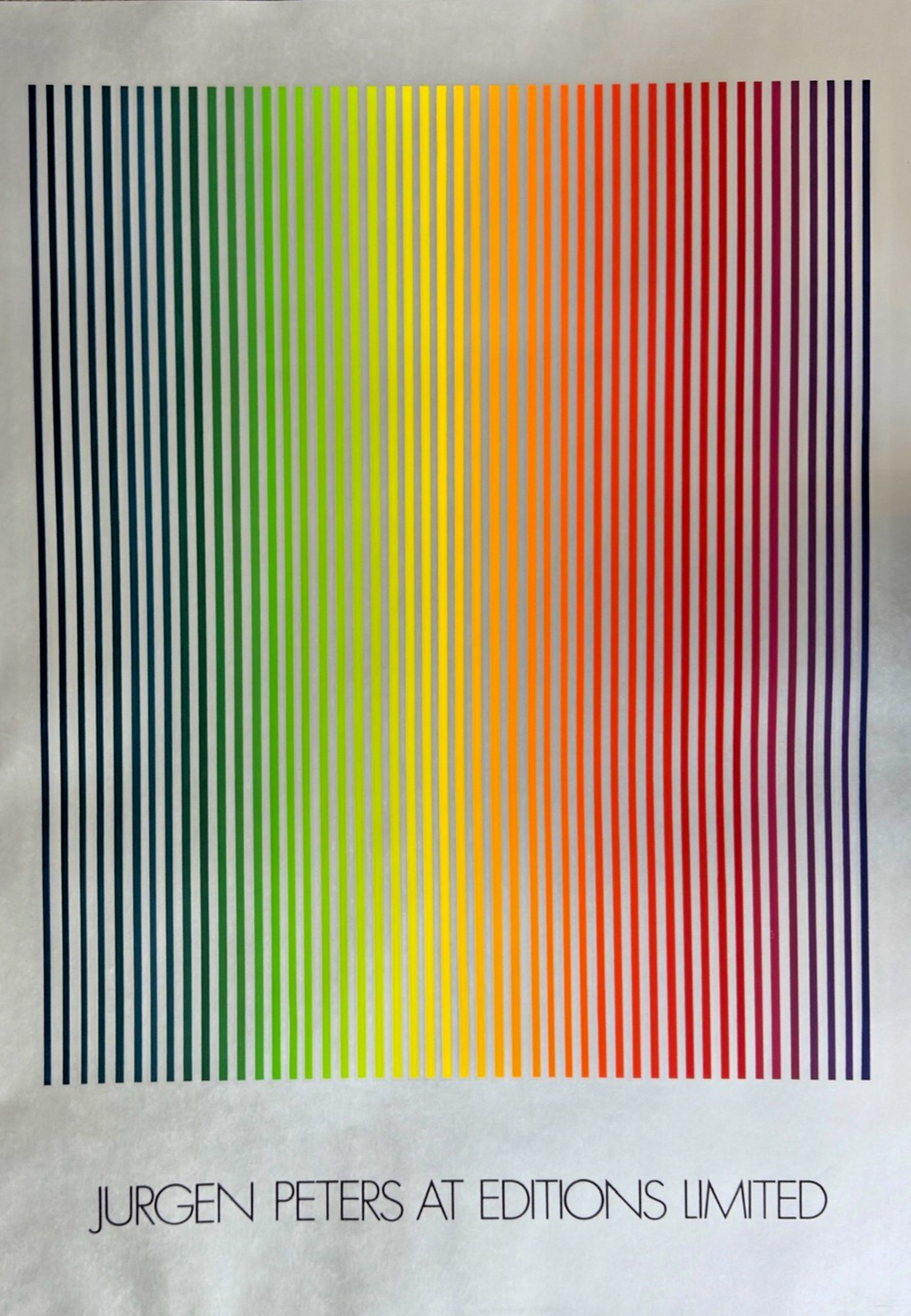 1980s Jürgen Peters Op Art Poster – “Jürgen Peters at Editions Limited” – Rain