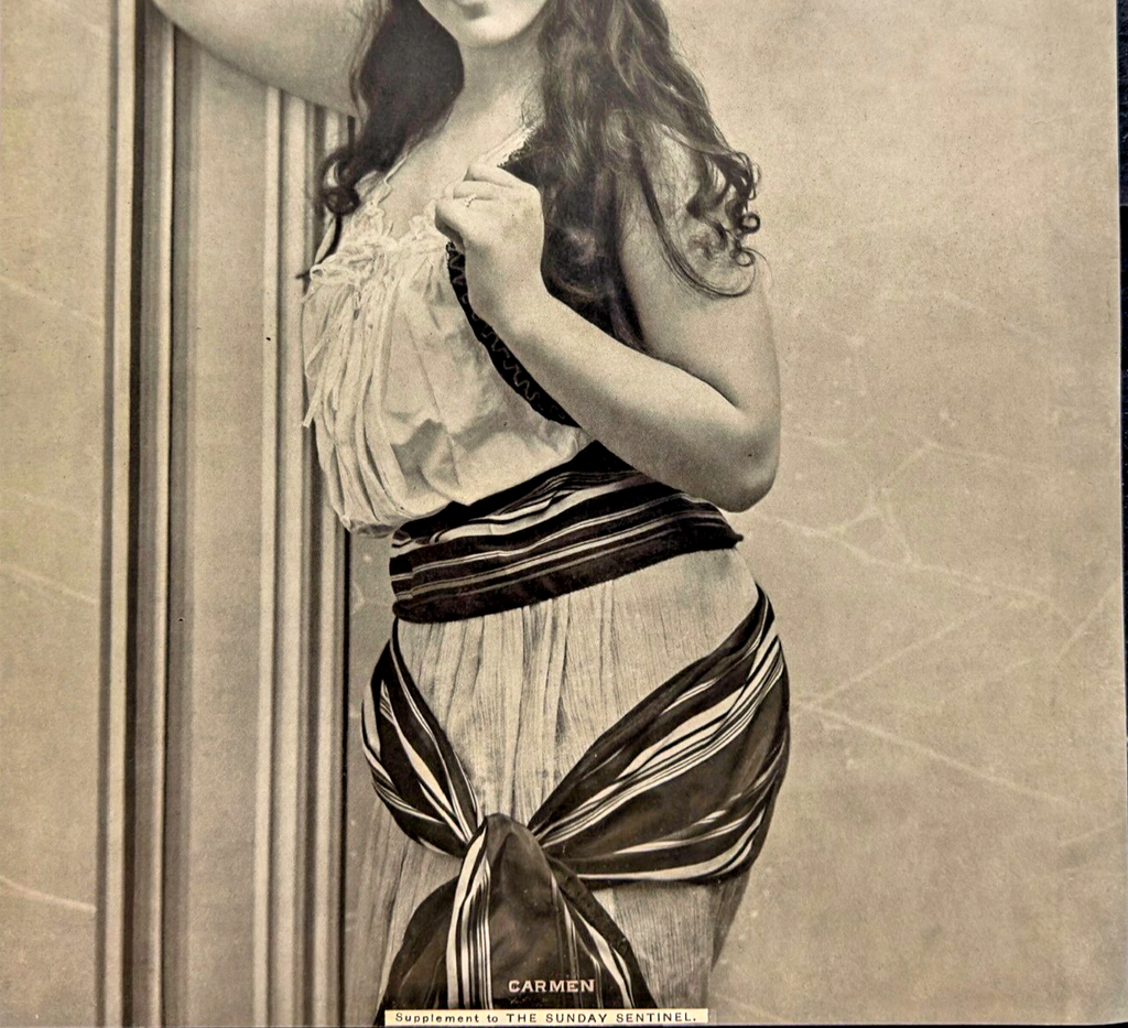 Early 1900 “Carmen” Portrait Print – Supplement to The Sunday Sentinel
