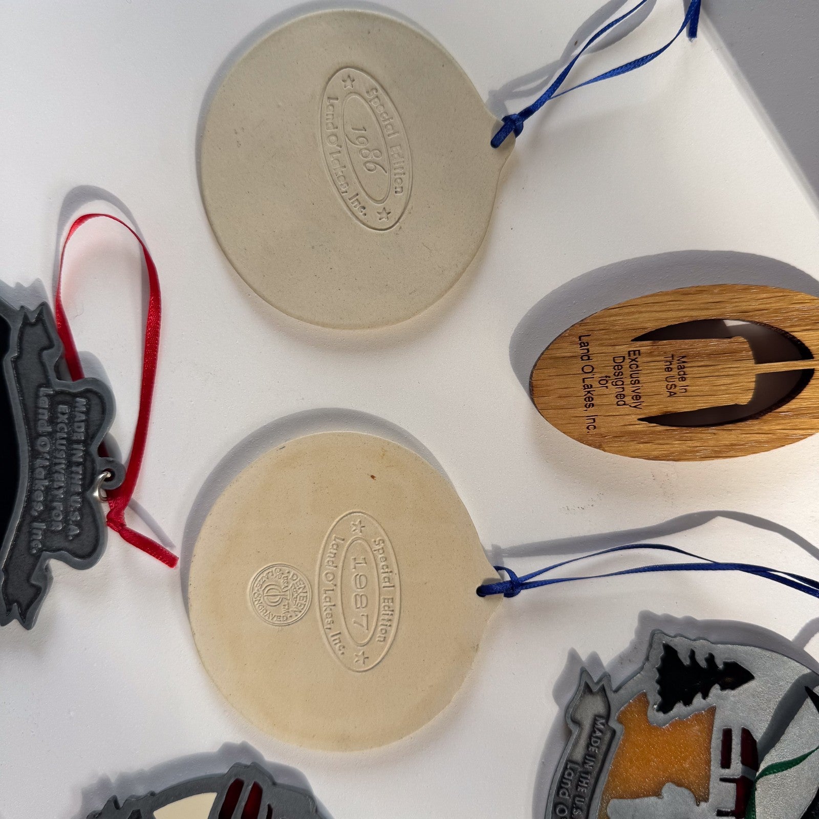 Rare VTG Land O'Lakes Ornaments 86/87 PLUS 90-93 assortment