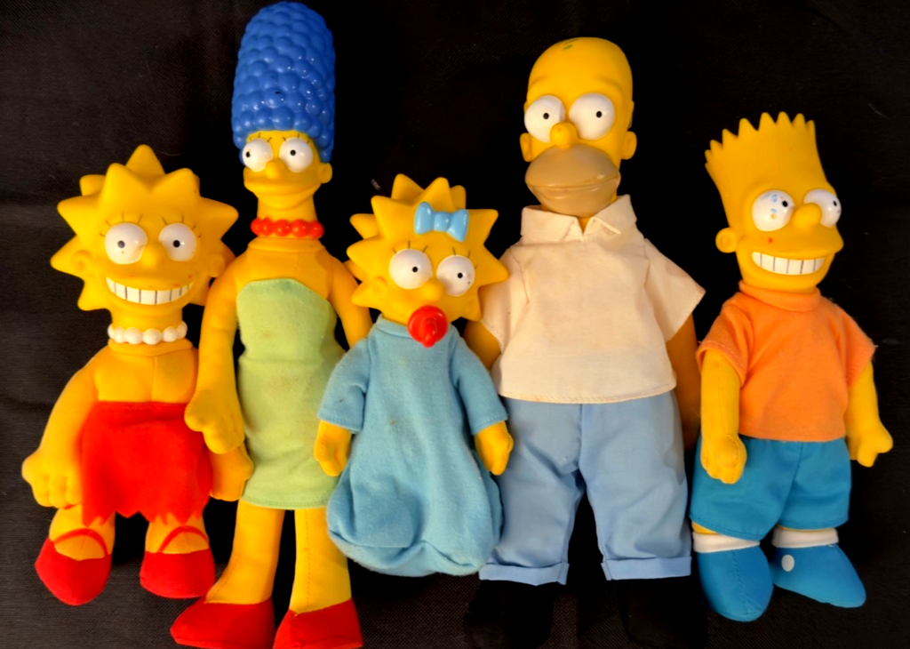Vintage The Simpsons Plush Doll Lot – Complete Family Set
