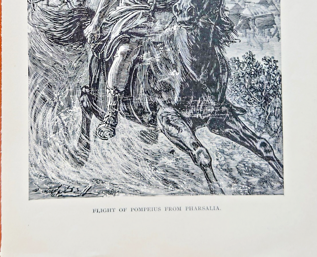 FLIGHT OF POMPEIUS - 1894 Best Men and Famous Women Engraving Prints