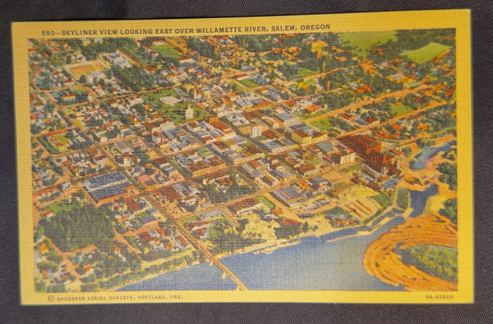 Vintage Postcard 1940s Skyliner View Salem, Oregon