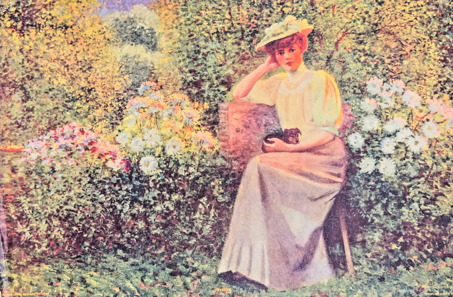 1907 Chicago Tribune Art Supplement “Shepherdess” Color Print / Newspaper Insert