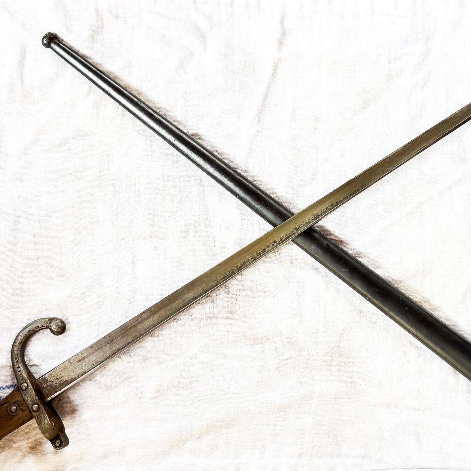 1877 French Gras Bayonet W COPPER POWDER FLASK