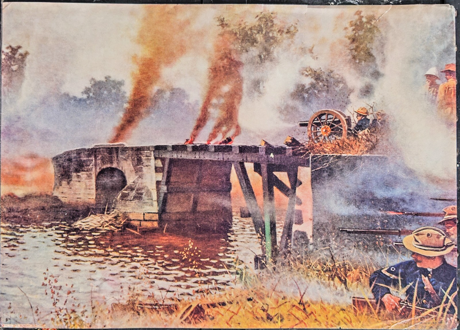 1902 Sunday Sentinel Supplement - 'Lawton at Zapote Bridge'