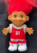 Vintage Russ Troll Doll –21 Basketball Star– Red Hair – 1980s/1990s