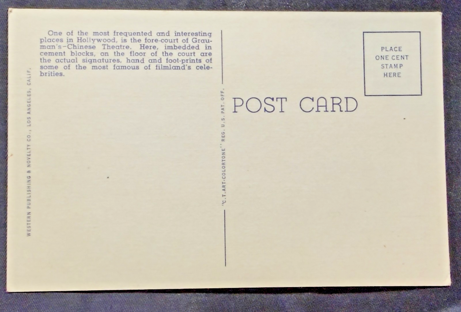 LOT 2 Vintage Postcards- 1940s Grauman's Chinese Theatre