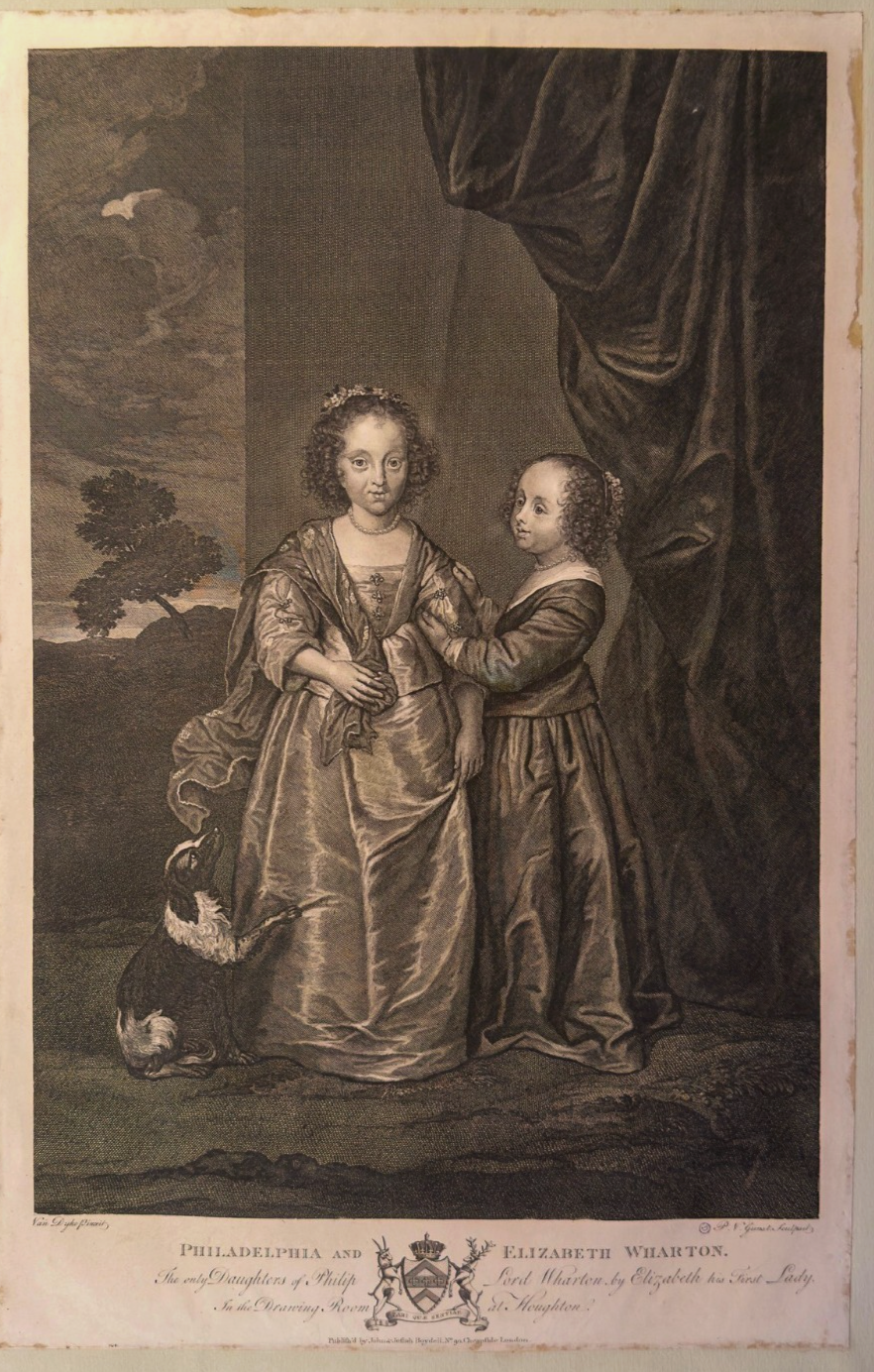 18th Century Van Dyck Engraving: 1788 Philadelphia and Elizabeth Wharton Portrait