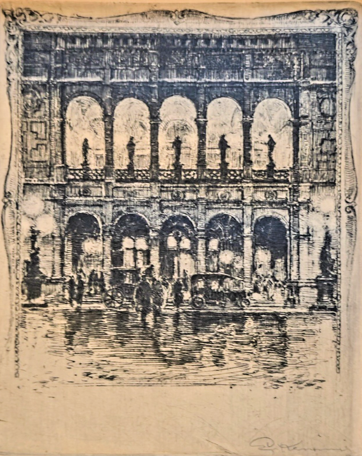 Luigi Kasimir Vienna Opera House Etching: Original Signed Wiener Staatsoper Print