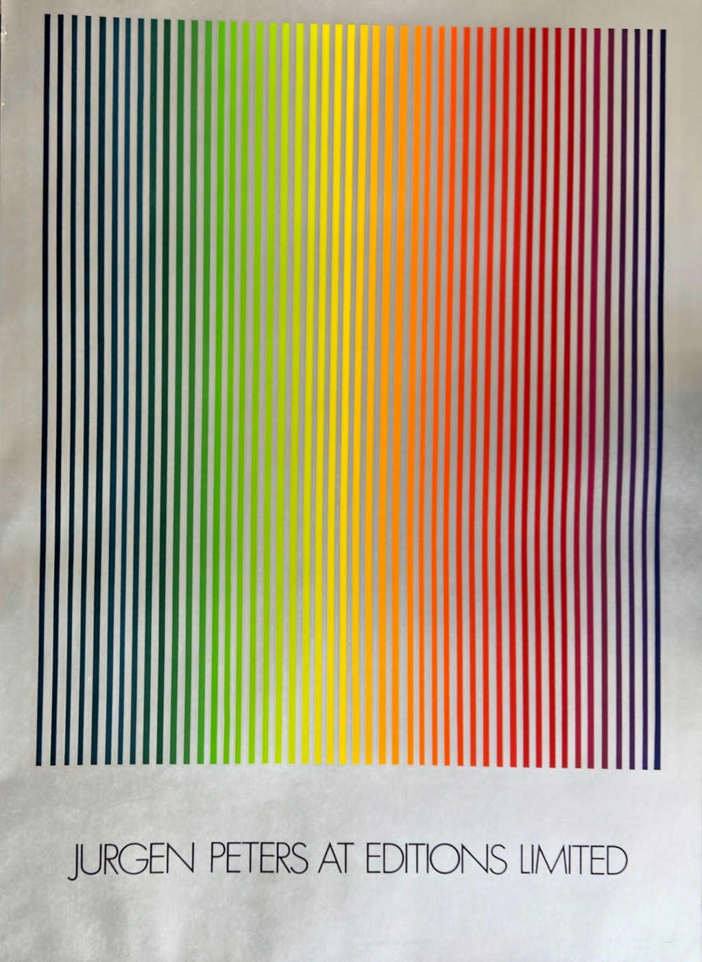 1980s Jürgen Peters Op Art Poster – “Jürgen Peters at Editions Limited” – Rain