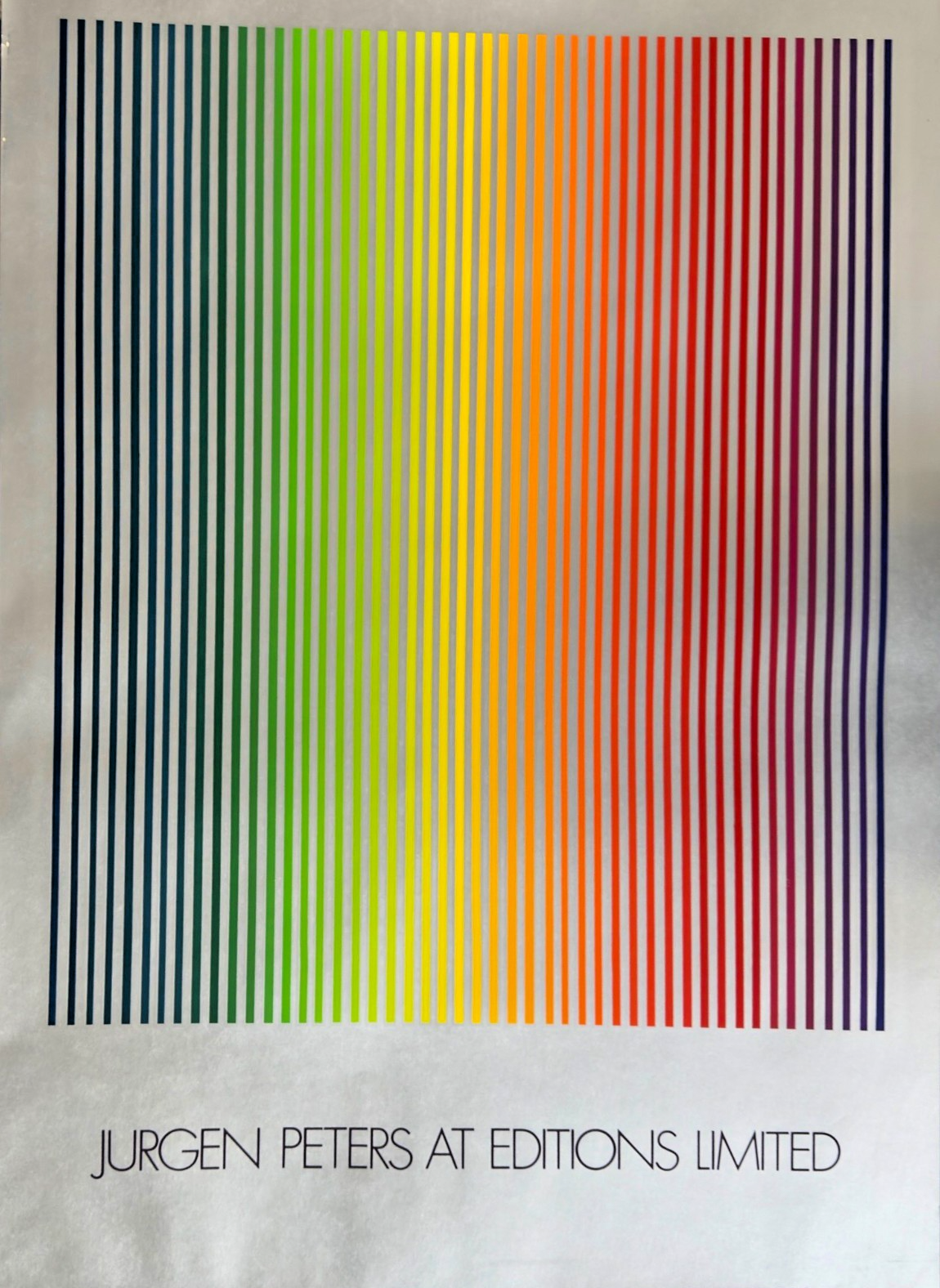 1980s Jürgen Peters Op Art Poster – “Jürgen Peters at Editions Limited” – Rain