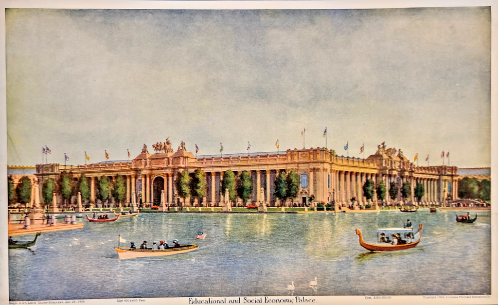 1904 Louisiana Purchase Exposition Art Supplement 'Ed & Social Economy Palace'