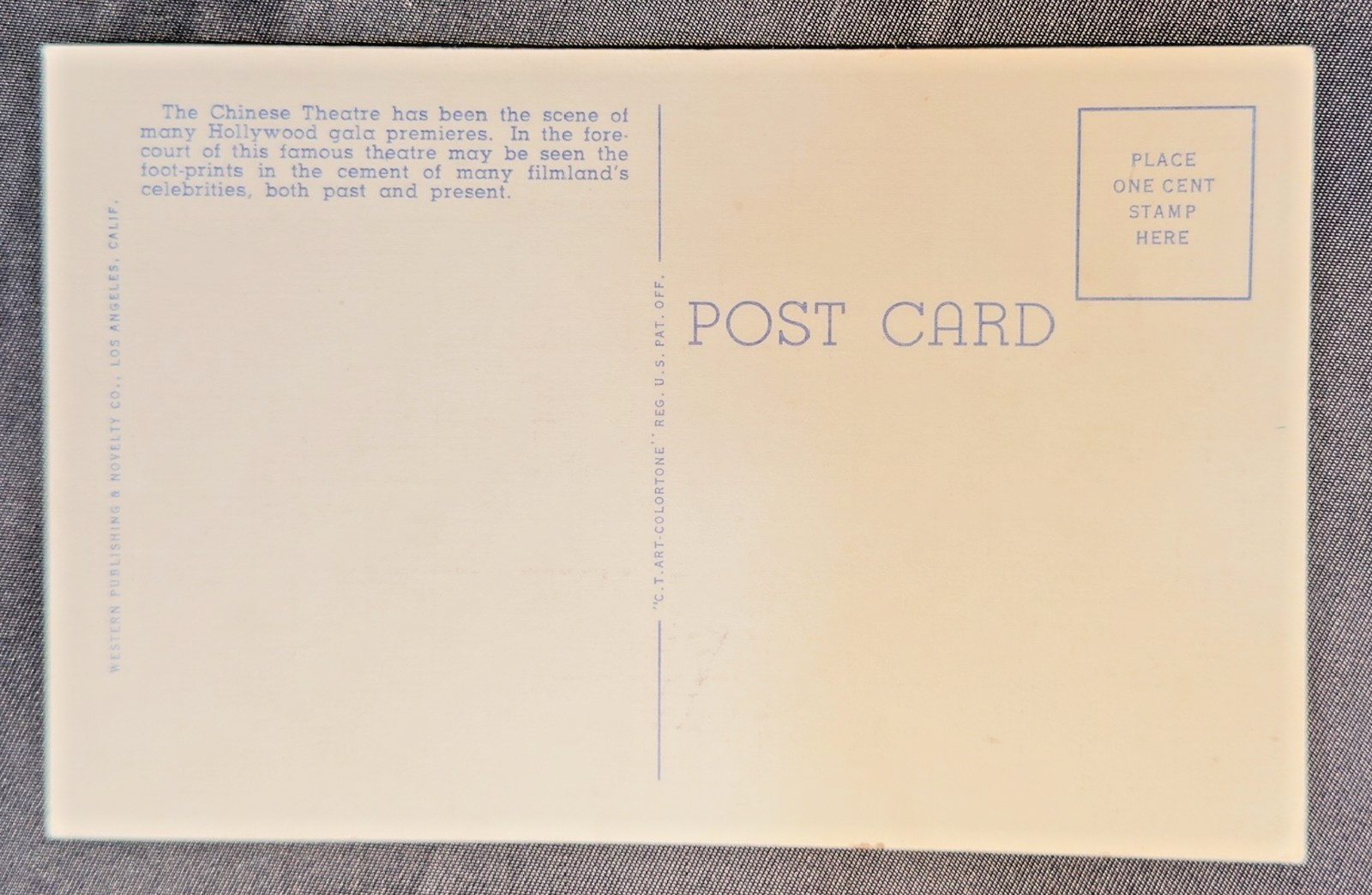 LOT 2 Vintage Postcards- 1940s Grauman's Chinese Theatre