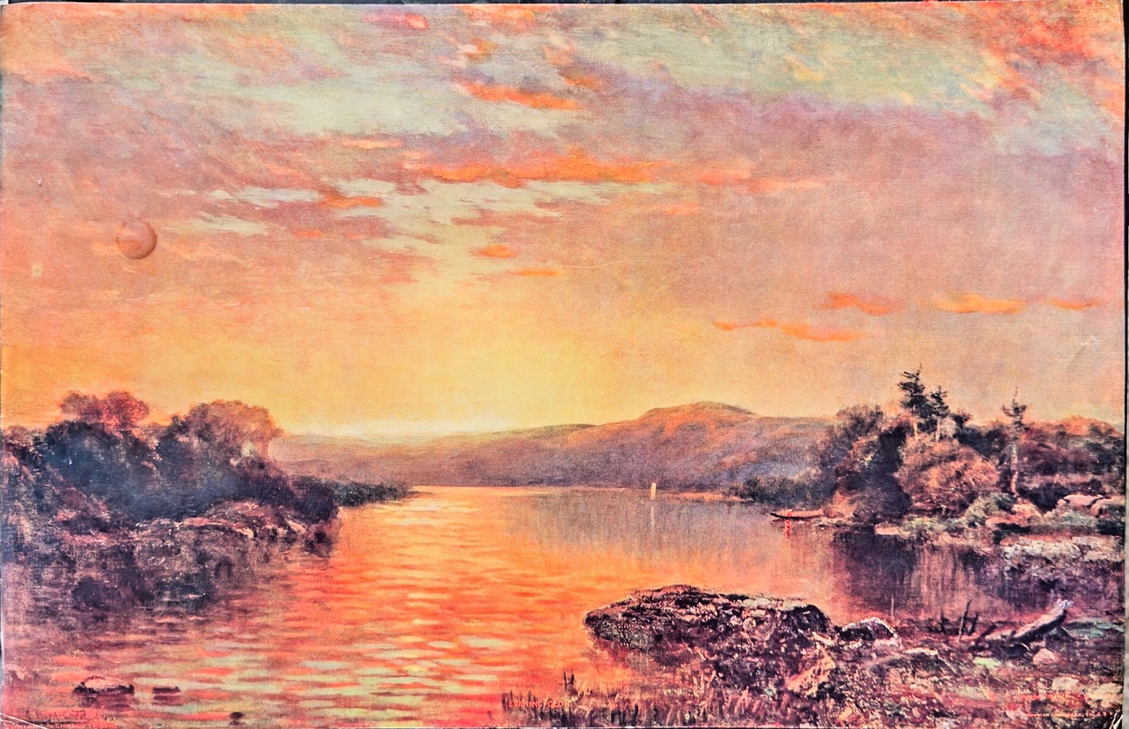 “Evening Glow” — 1907 Chromolithograph — Chicago Tribune Sunday Supplement