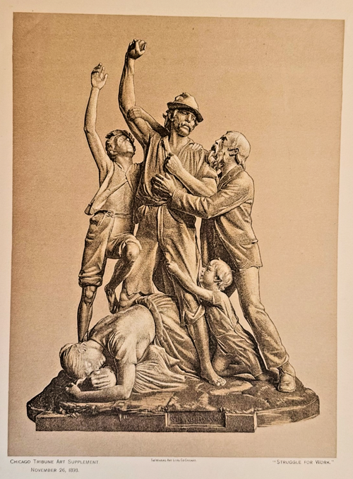 1893 Chicago Tribune Art Supplement Print – “Struggle for Work”