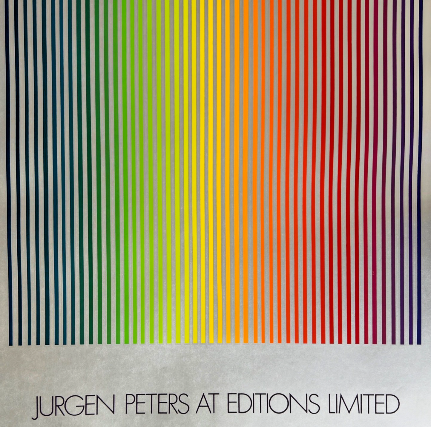1980s Jürgen Peters Op Art Poster – “Jürgen Peters at Editions Limited” – Rain