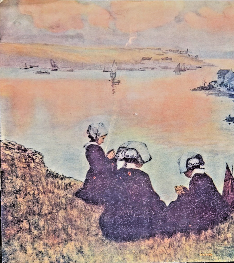 1907 Chicago Tribune Supplement Color Lithograph –  'Waiting'