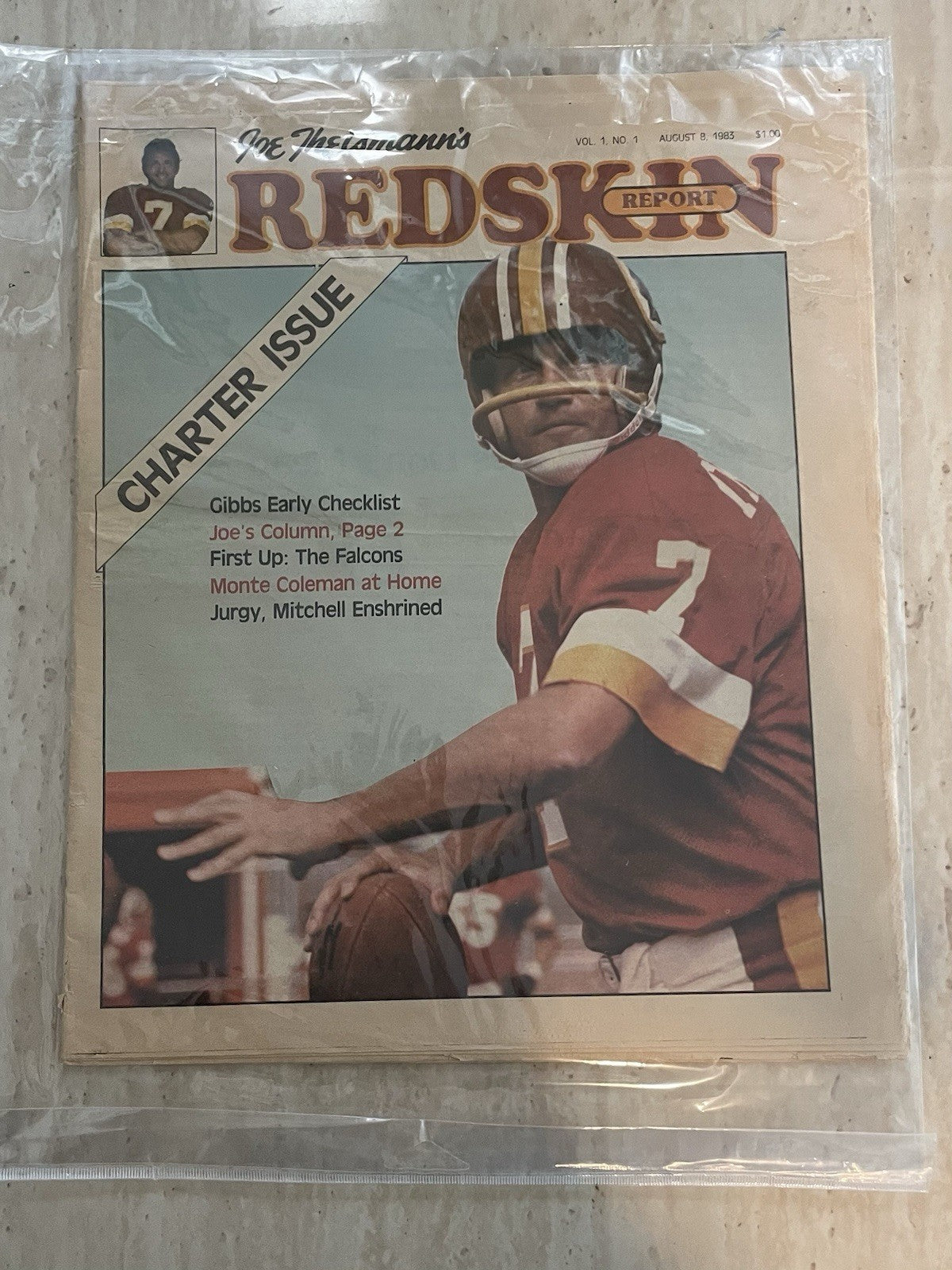 Category Vintage Joe Theismanns Redskin Report Charter Issue Vol 1 No 1 1983Sports MemorabiliaSKU10005