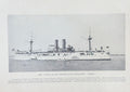 Black and white illustration of a battleship on a white background