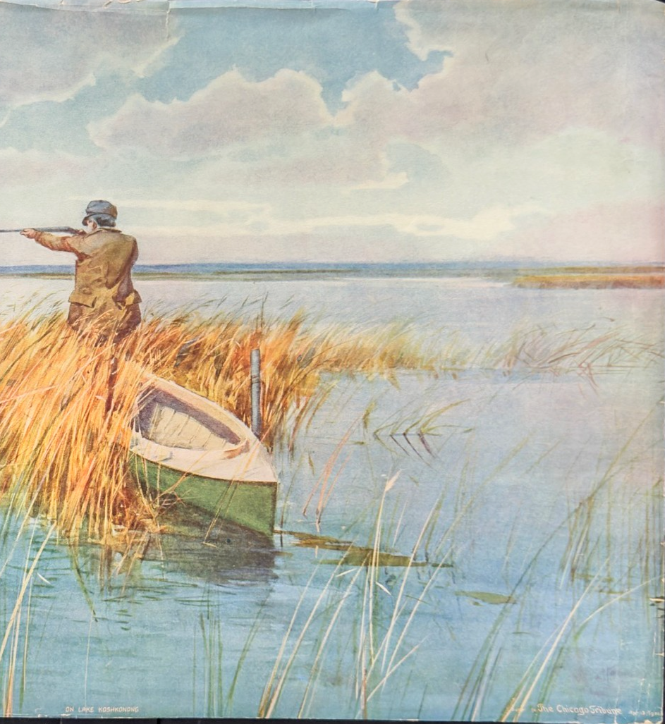 1902 Chicago Tribune Art Supplement 'On Lake Koshkonong' Color Print