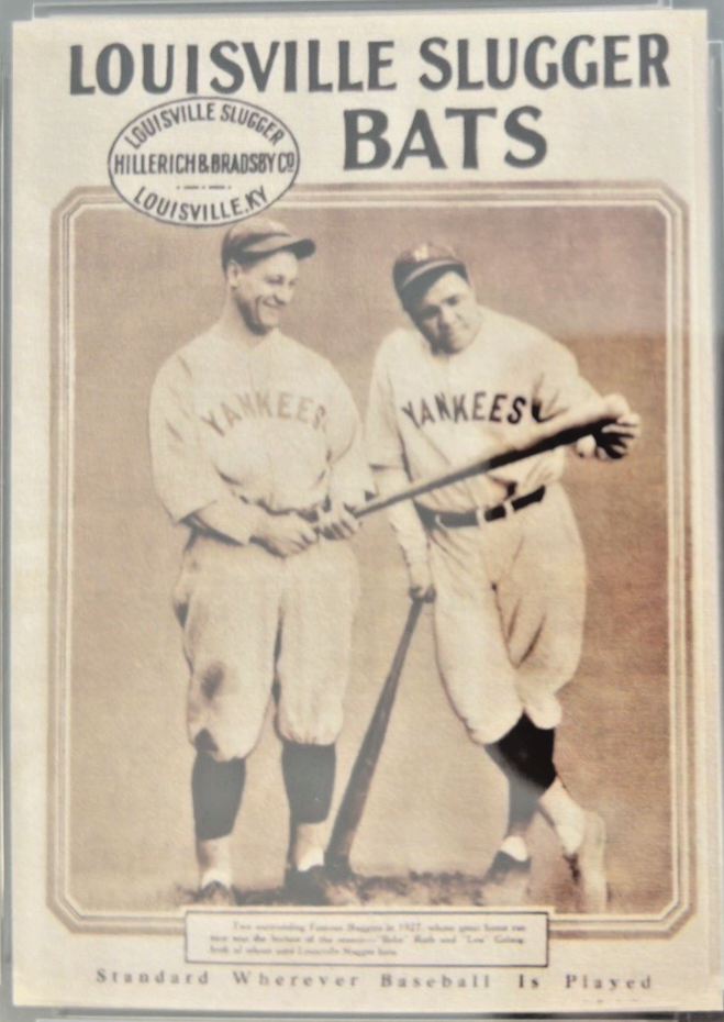Babe Ruth & Lou Gehrig Louisville Slugger Advertising Card – Gem Mint 10