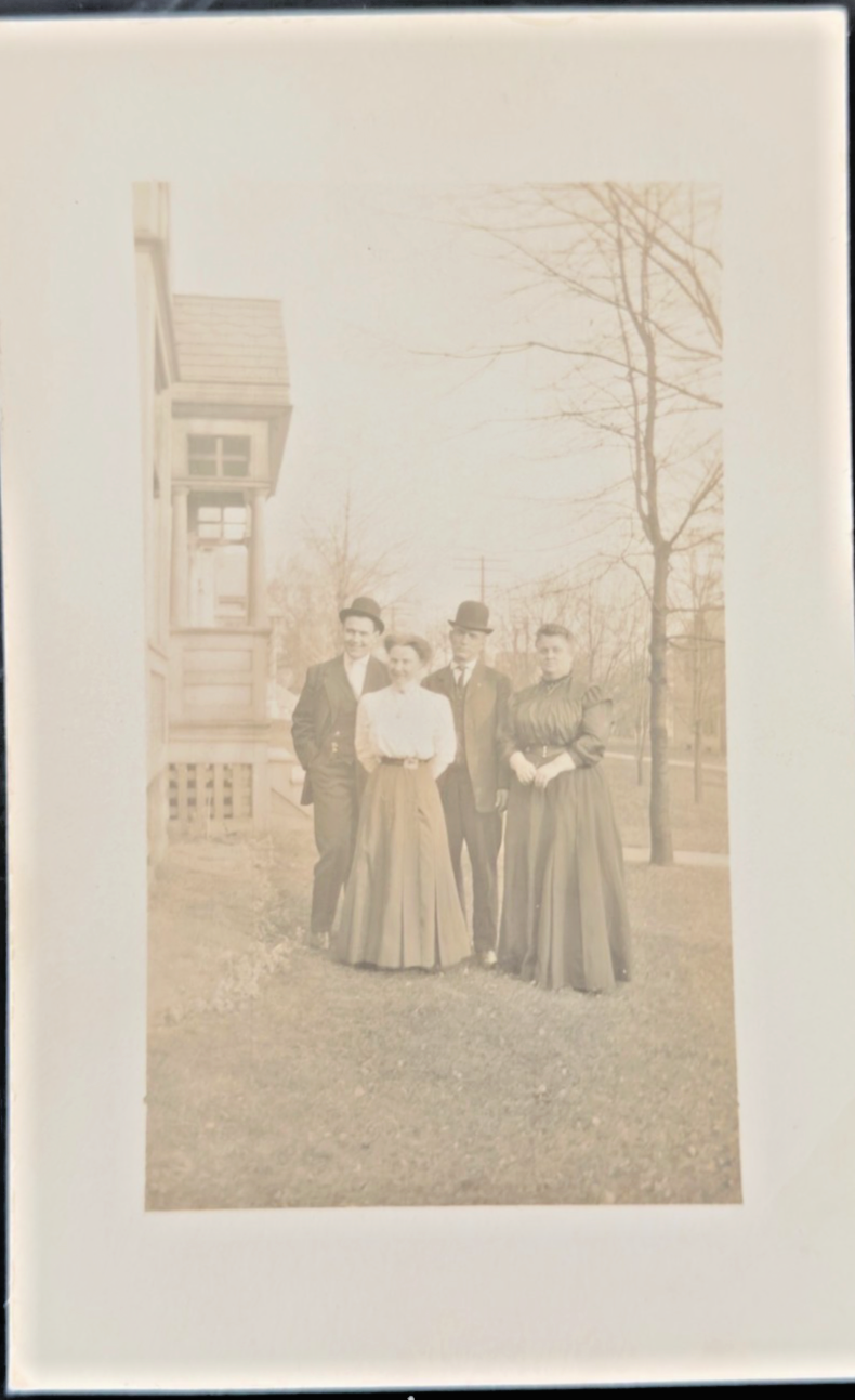 c1912 RPPC Akron, Ohio Family Portraits Real Photo Postcard