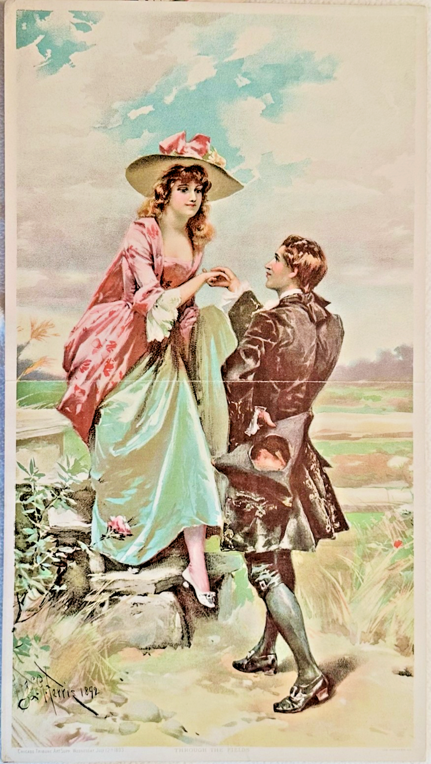1893 Chicago Tribune ART Supplement 'Through the Fields'