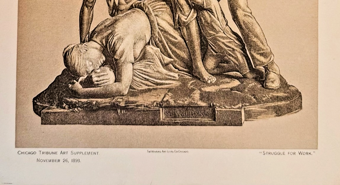 1893 Chicago Tribune Art Supplement Print – “Struggle for Work”