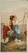 Wooing– 1894 Chicago Tribune Art Supplement • After E. Andreotti • Antique Romantic Lithograph