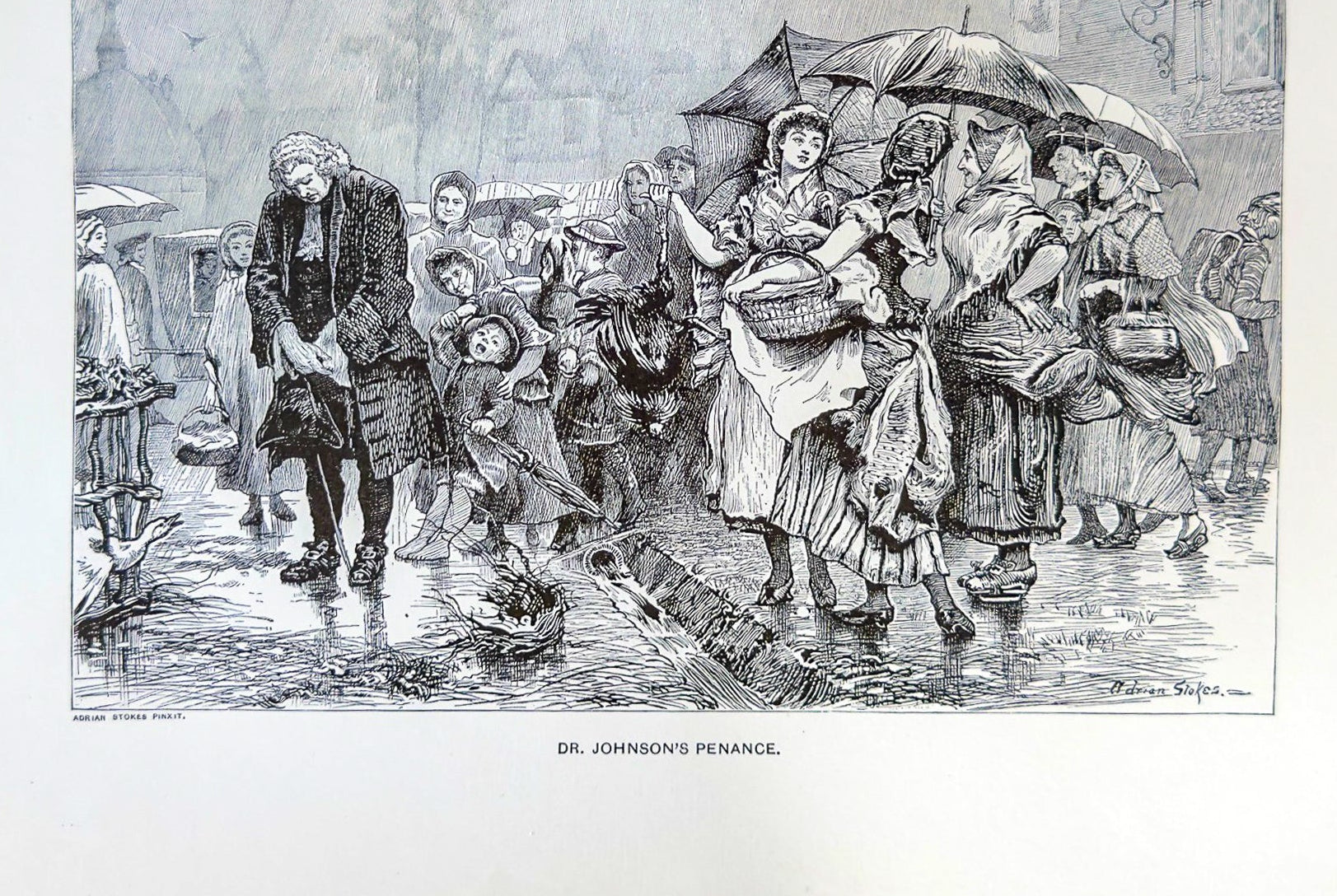 1894 Dr Johnson’s Penance Engraving Victorian Literary Print Samuel Johnson Artwork