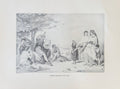 Black and white illustration of a group of people in a natural setting, possibly from a historical or educational book.