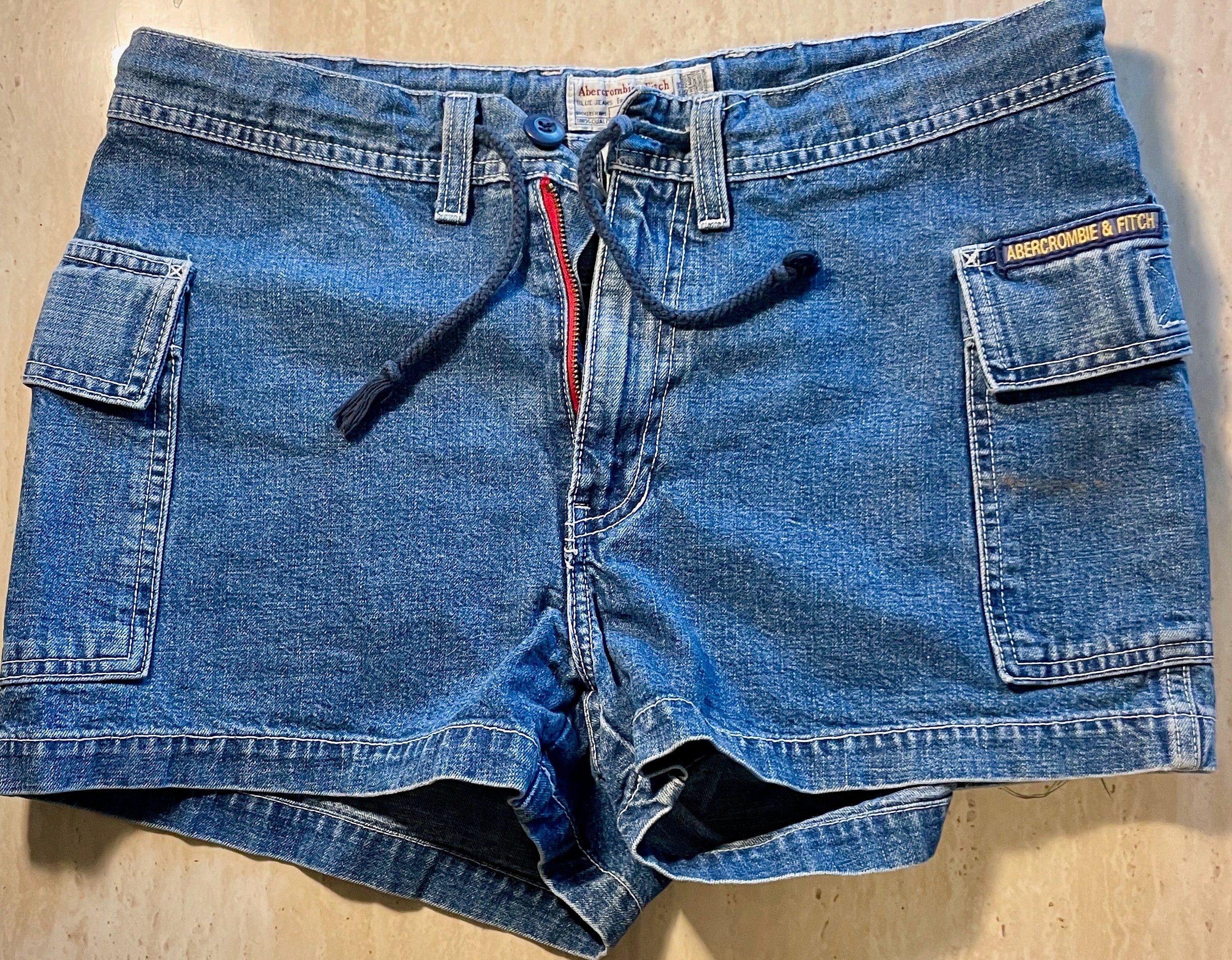 Abercrombie & Fitch Women's Jean Shorts Y2K Medium Wash Denim
